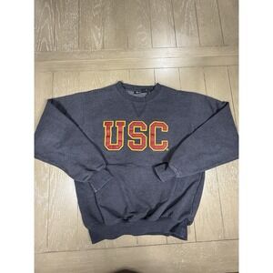 USC Trojans Sweater Sweatshirt Gray Small Heritage Crewneck Long Sleeve‎